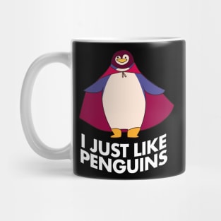 I just like Penguins Superhero Penguin Animal Lover Mug